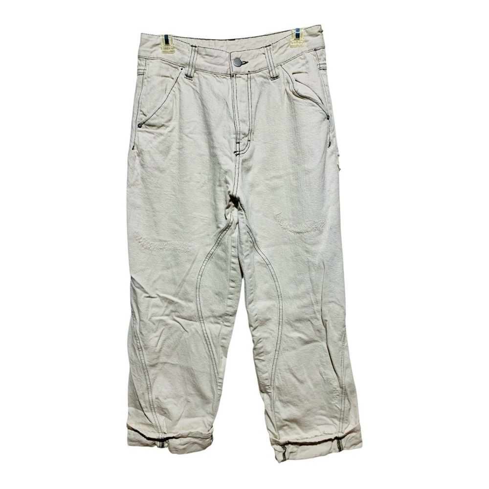 Women’s Zara Distressed Wide Leg Carpenter Pants Size 30